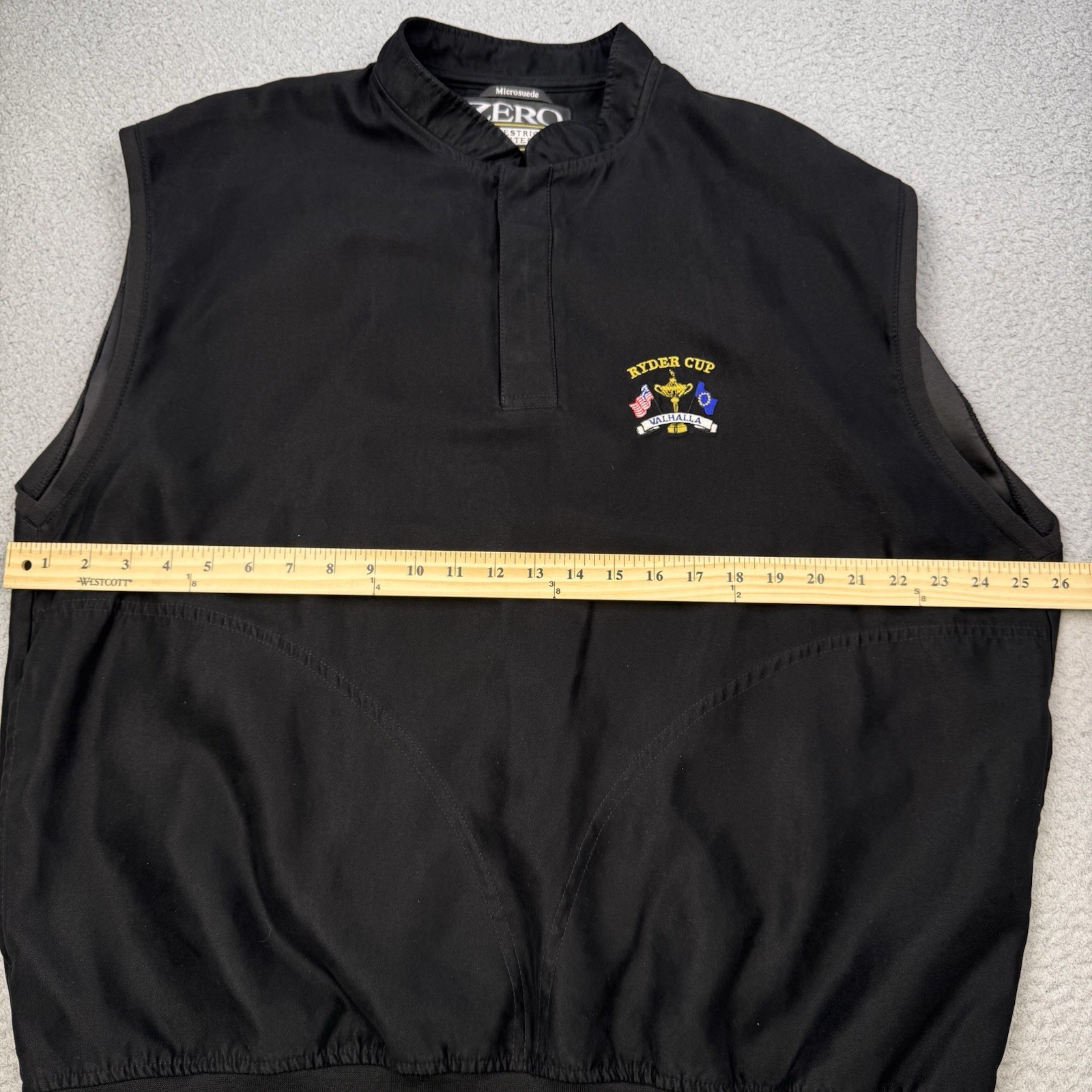 Ryder Cup Vest Mens Large Golf Outerwear Valhalla Microsuede Zero Restriction