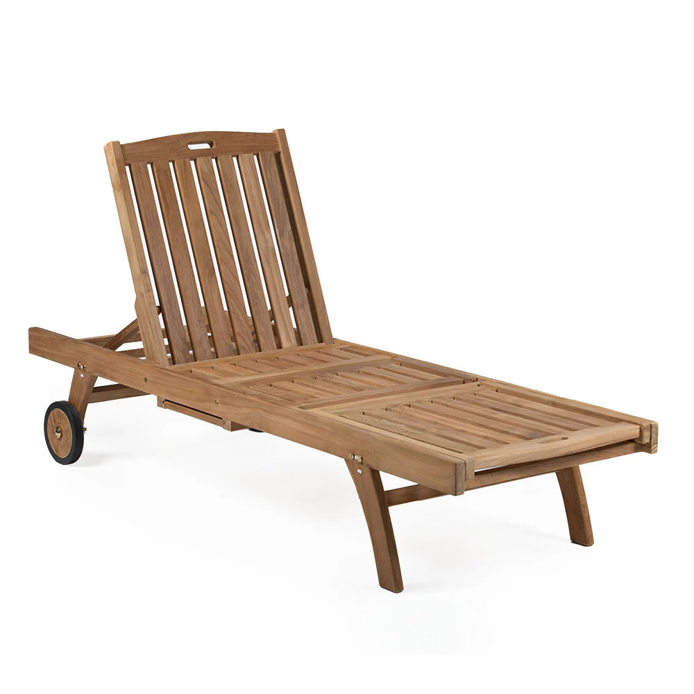 Ash & Ember Grade A Teak Reclining Sun Lounger