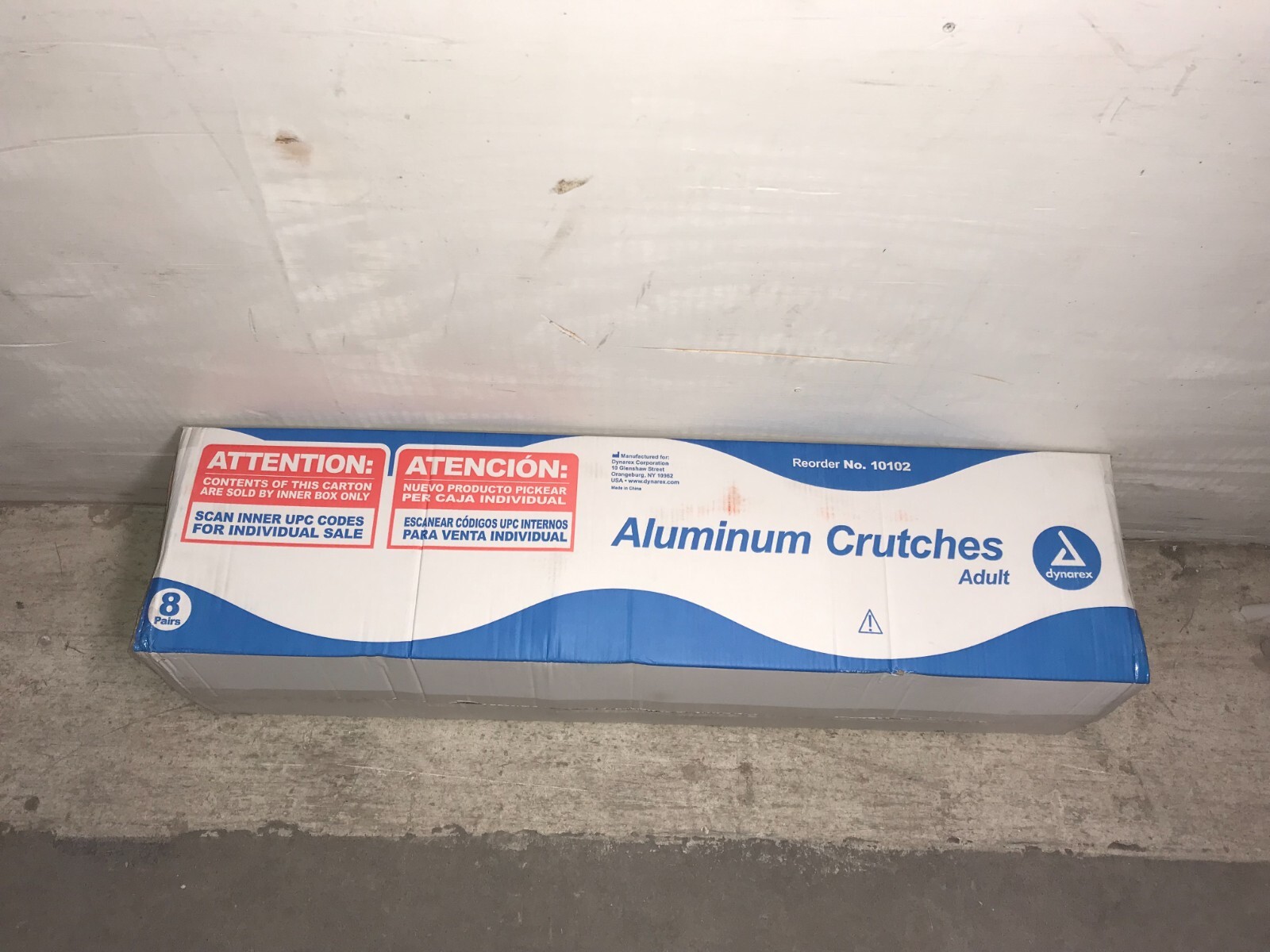 Case of 8 Brand New!! Dynarex Aluminum Crutches Adult 5' 10"– 6' 6" Lightweight!
