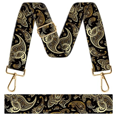 Purse Strap Replacement Crossbody 1.5" Wide Bag Strap, Luxury Paisley Flowers