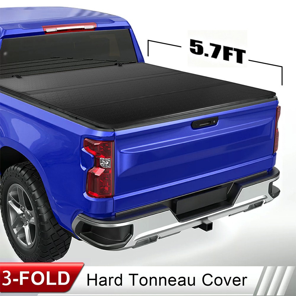 5.7FT Hard Truck Bed Tonneau Cover For 2009-2025 Dodge Ram 1500 W/Led