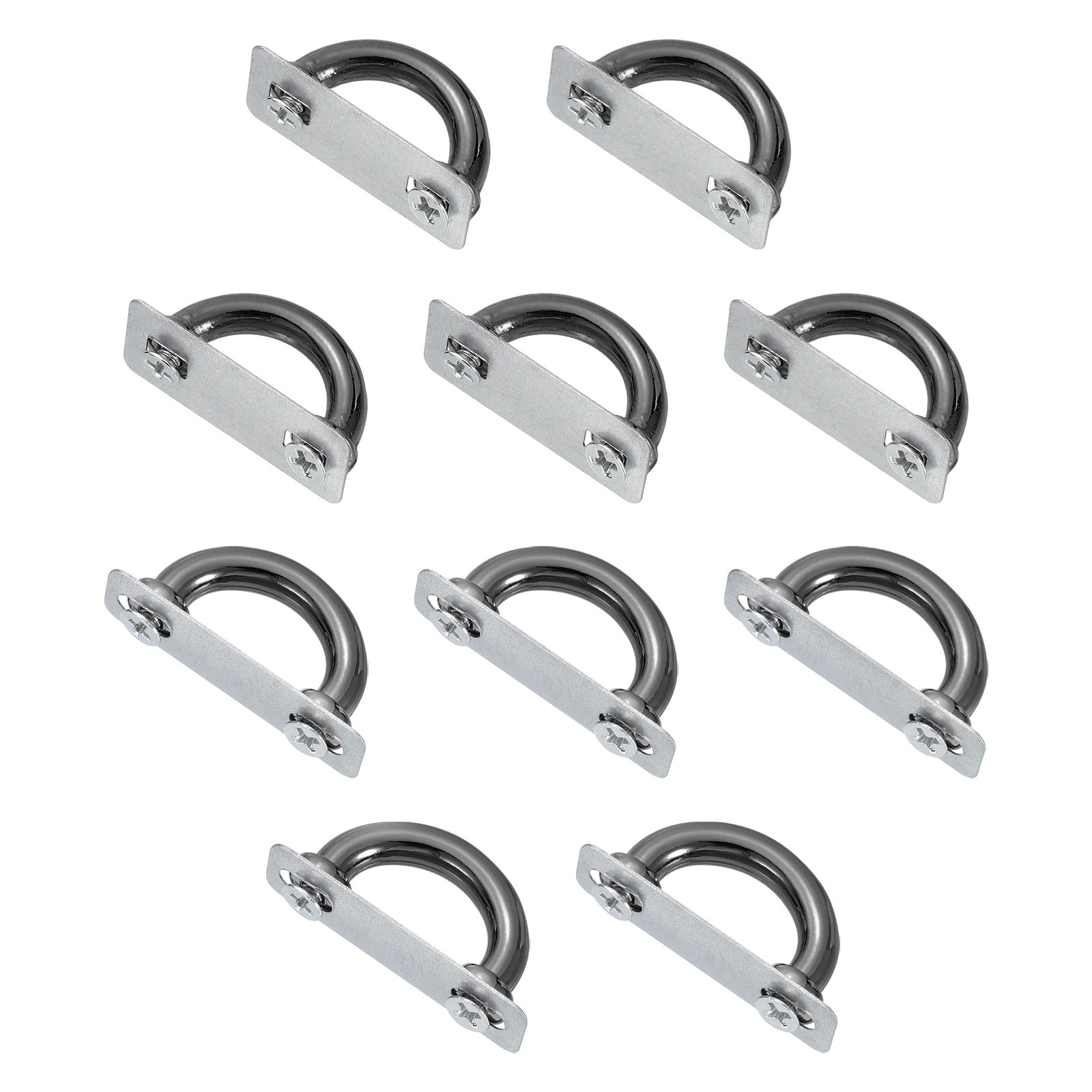 10 Pcs Arch Bridge Buckle, Metal D-Ring Connector, 16mm, 13mm, Black