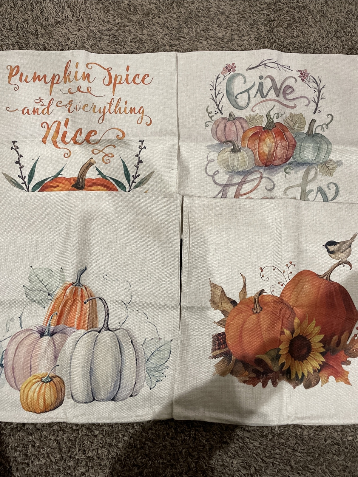 4 Pack Pumpkin Throw Pillow Covers 18 X 18 Inch