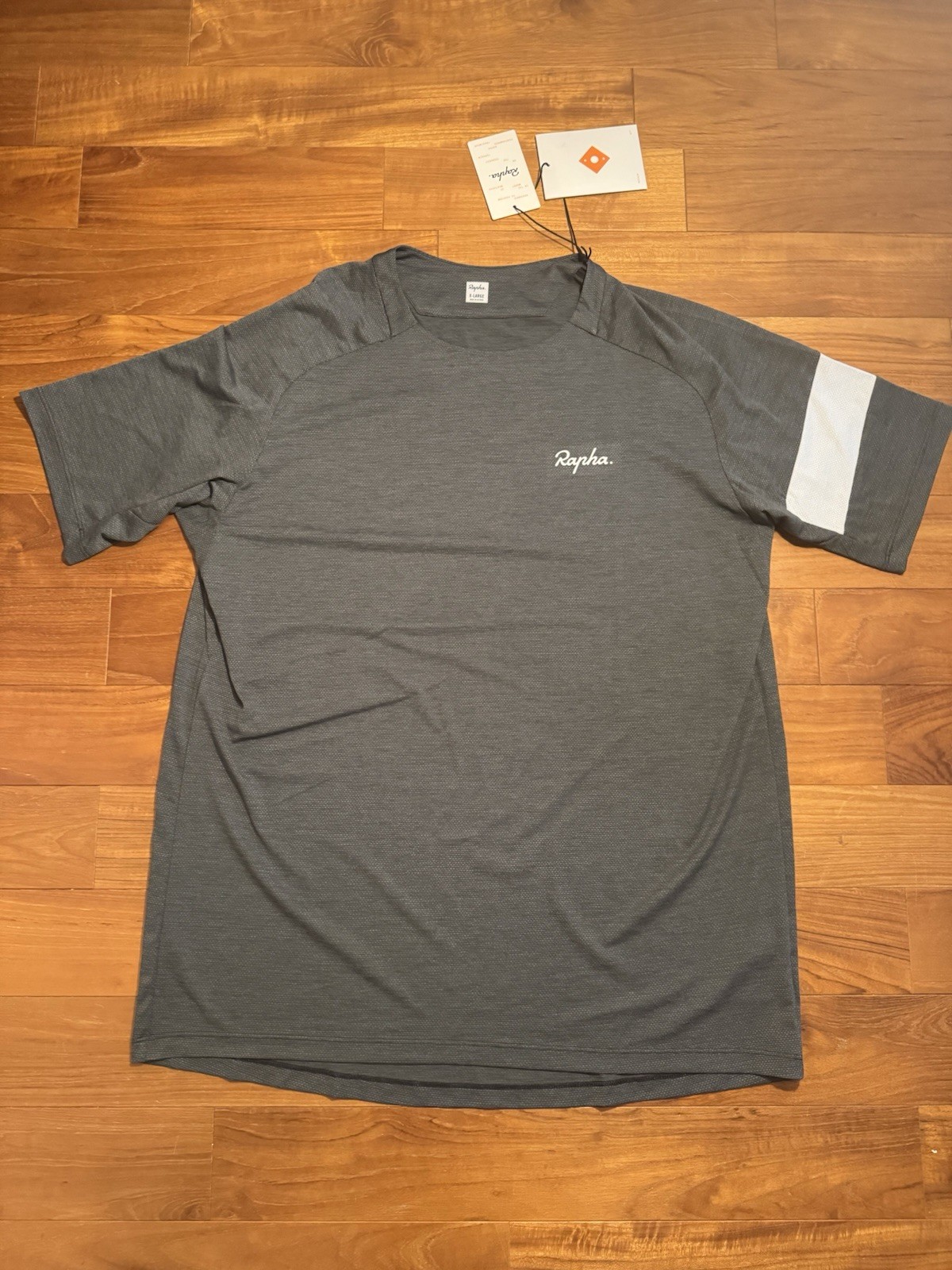 RAPHA MEN'S TRAIL TECHNICAL T-SHIRT Dark Grey/Light Grey Size XL