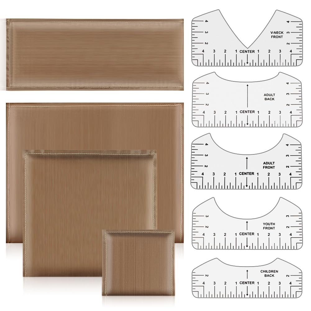 Heat Press Pillow Mat 9 Pcs in 1 Kit, 4 Sizes Pressing Transfer Brown