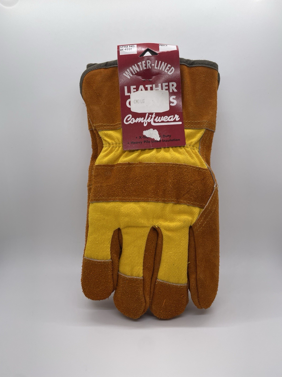 Winter Lined Leather Work Gloves Mens Large Heavy Duty Insulated NEW Comfitwear