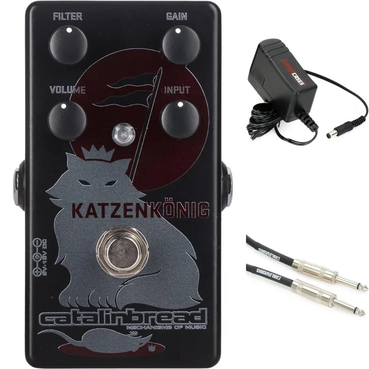 Catalinbread Katzenkonig Fuzz Pedal with Power Supply and Cable - Blackout,