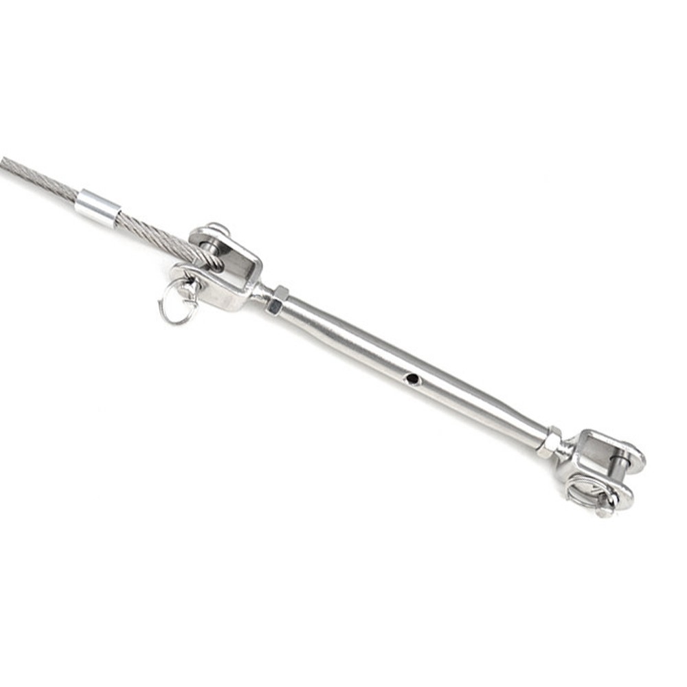 Stainless Steel Turnbuckle Rigging Screw Jaw to Jaw Wire Rope Tensioner A4 316