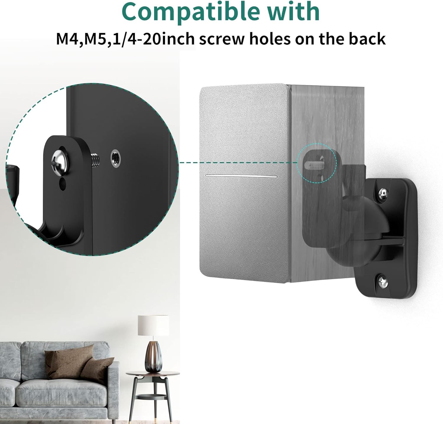Speaker Wall Mount Brackets - Surround & Bookshelf Speaker Wall Mounts Kit, Hold