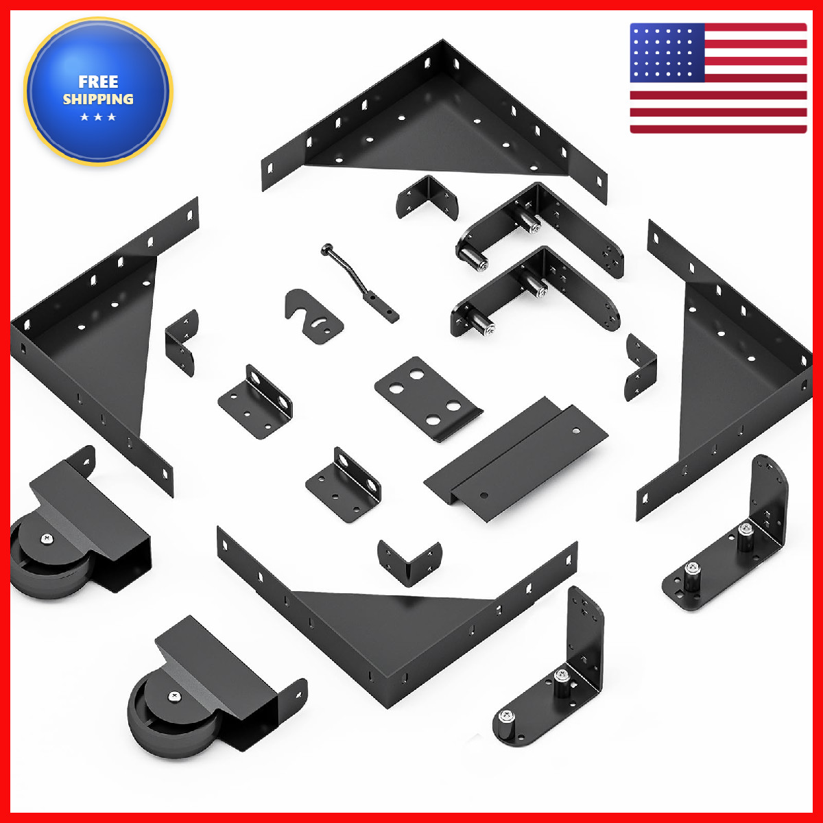 Wekis Sliding Gate Hardware Kit Heavy Duty Fence Gate Kit Roll Wheels Universal