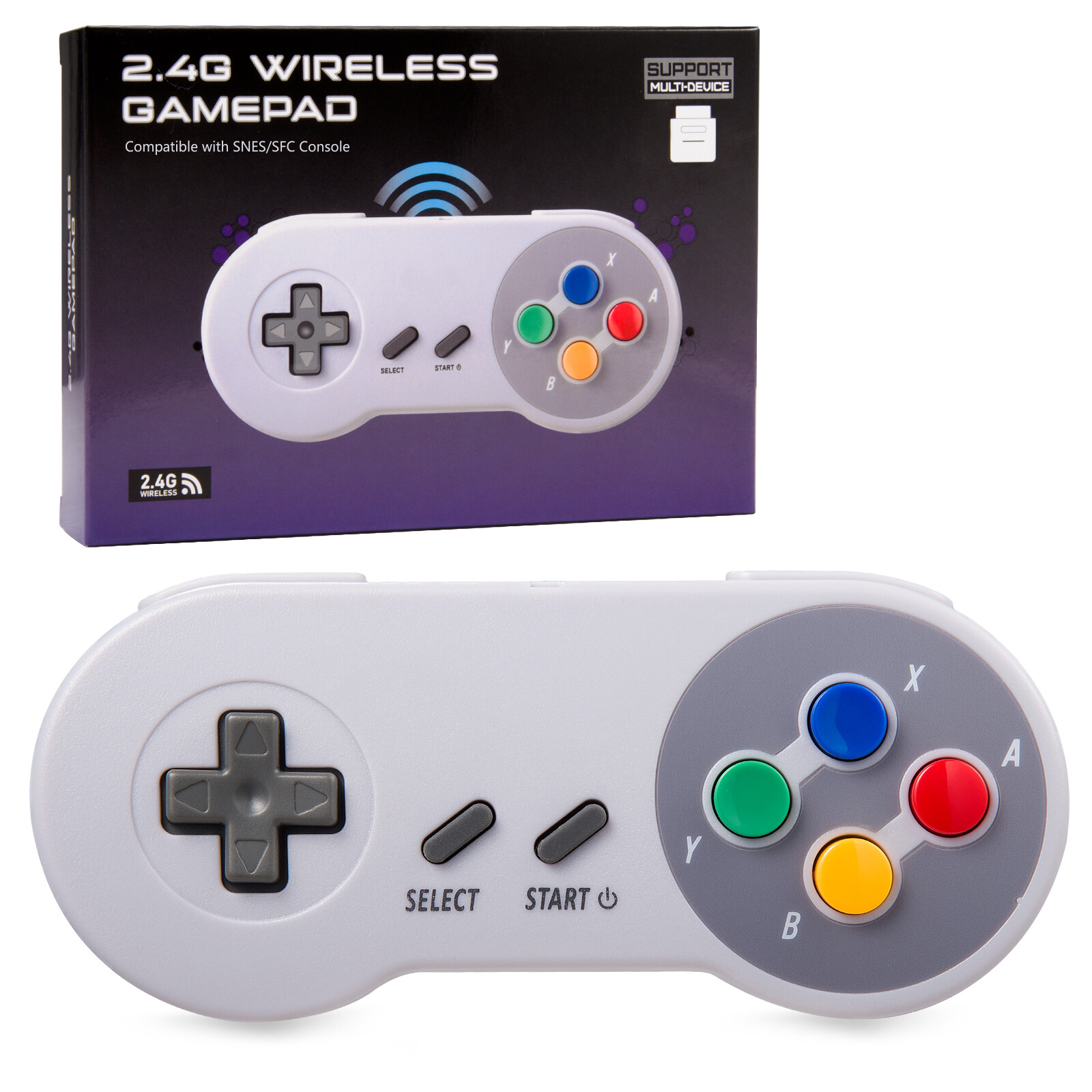 2x Wireless SNES Controller Remote Gamepad For Original Super SNES Console & SFC
