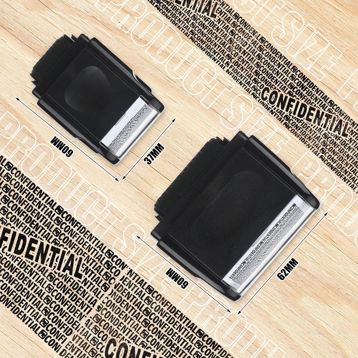 2-Pack Identity Protection Roller Stamp & 4 Refill Ink for Confidential Security