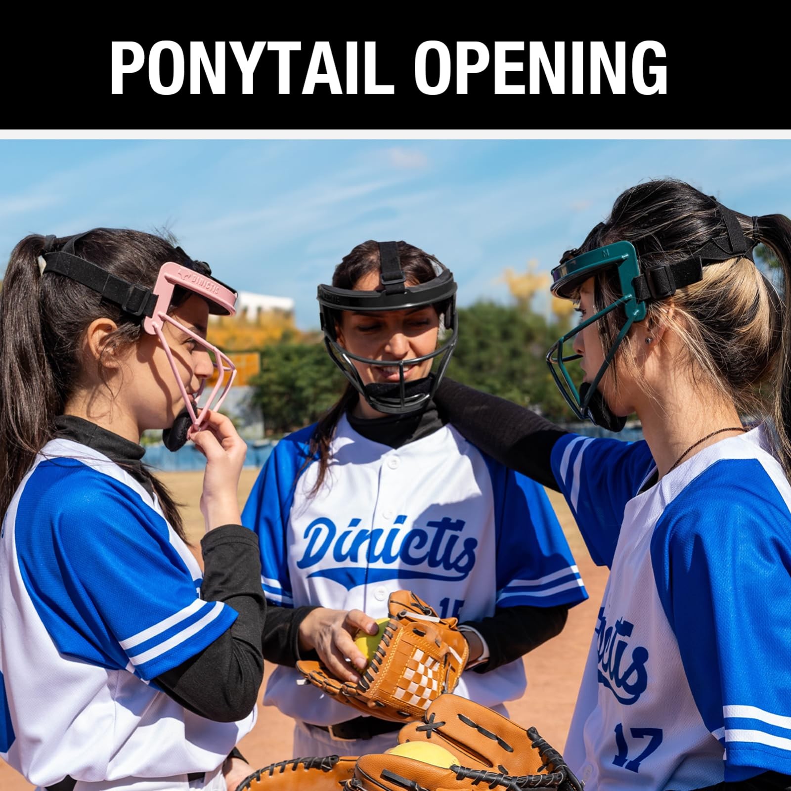 Dinictis Softball Face Mask - Lightweight, Comfortable, Wide View, Durable, Adul