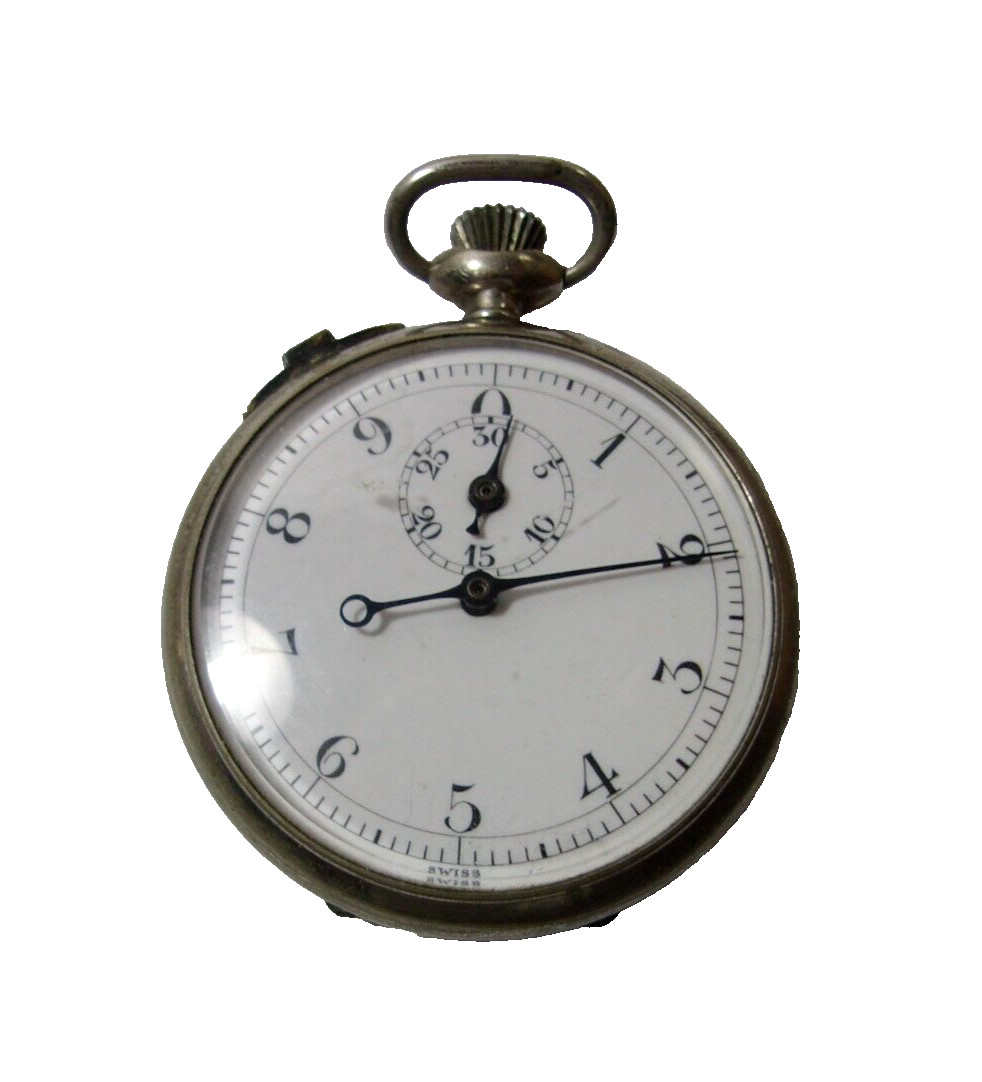 Vintage Swiss Rare Mechanical Wind Up Stopwatch