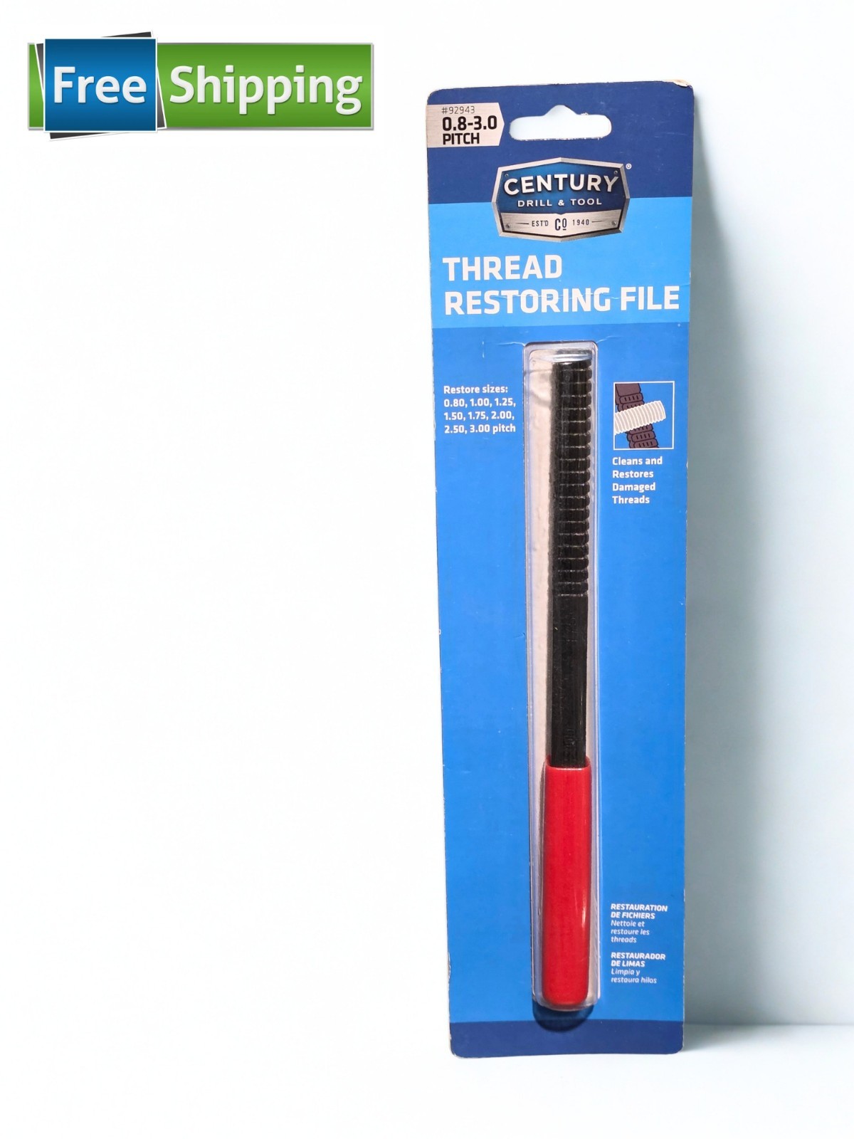 Thread Restoring File Metric 0.8–3.0 Pitch Bolt Repair Tool Century #92943 NEW
