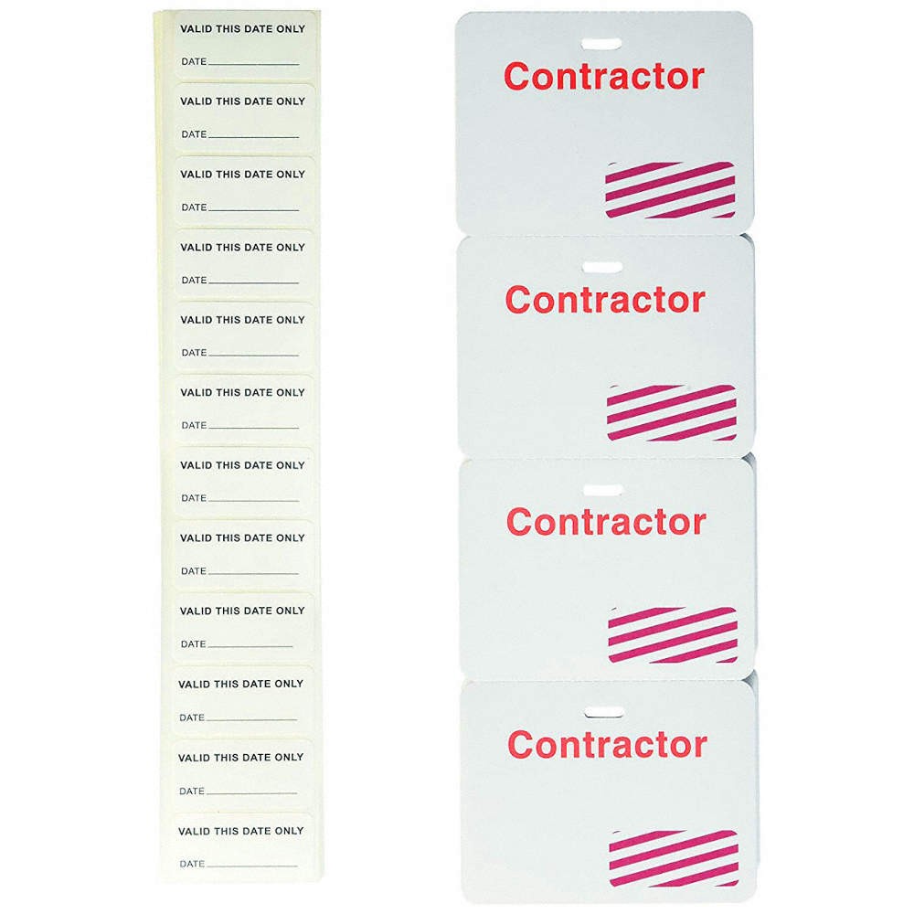 BRADY 95641 Clip/Badges,1 Day,Red/White,PK500 3TLX6