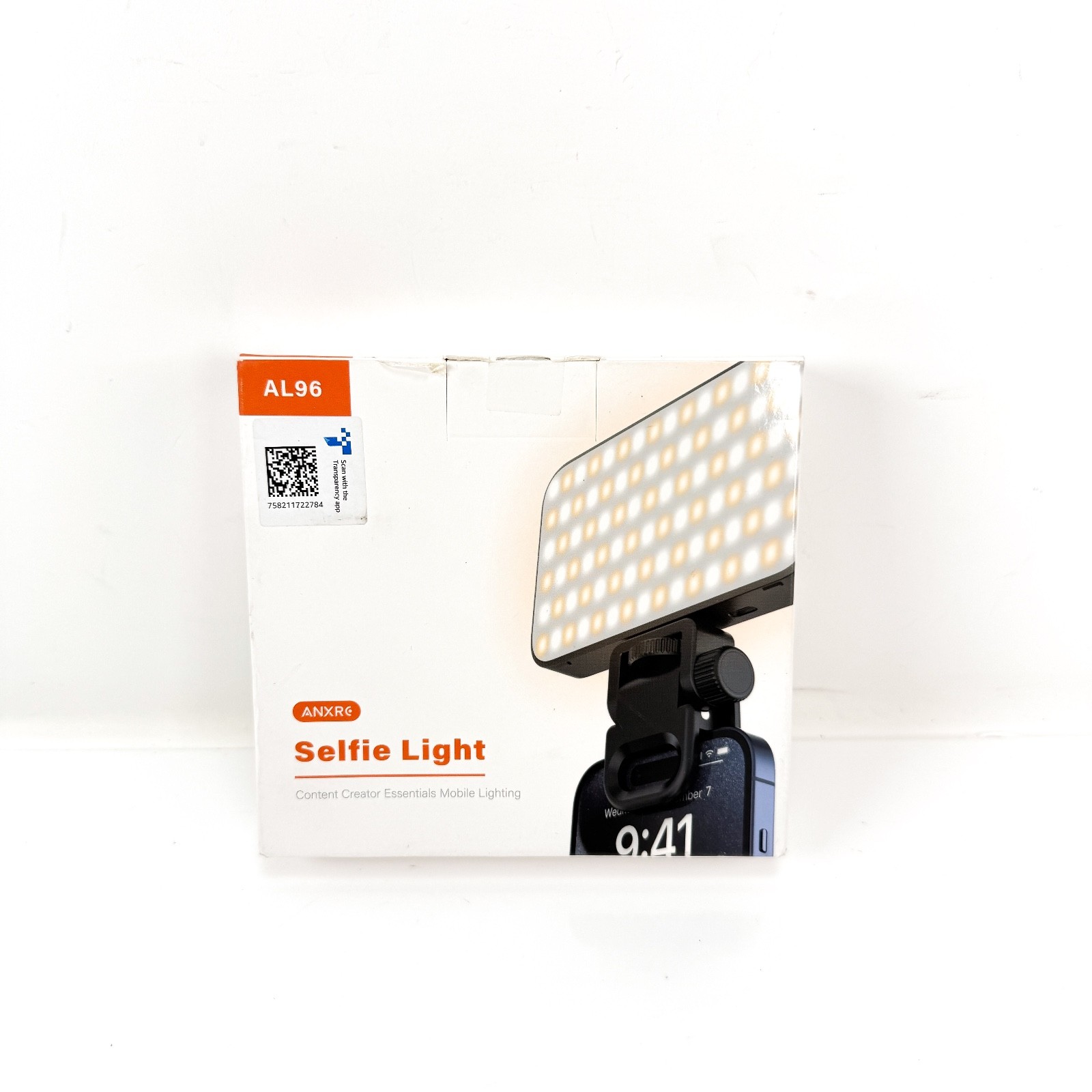 ANXR Selfie Light AL96 Rechargeable LED Clip w/ Diffuser & Mount NEW