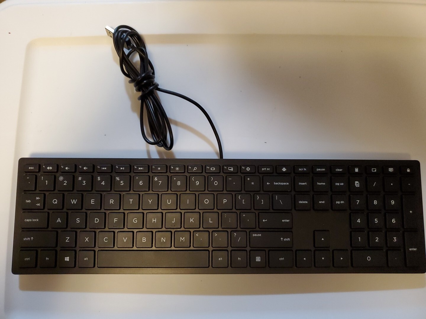 HP TPC-COO3K Slim/Thin Black Wired USB Keyboard for Desktop Computer