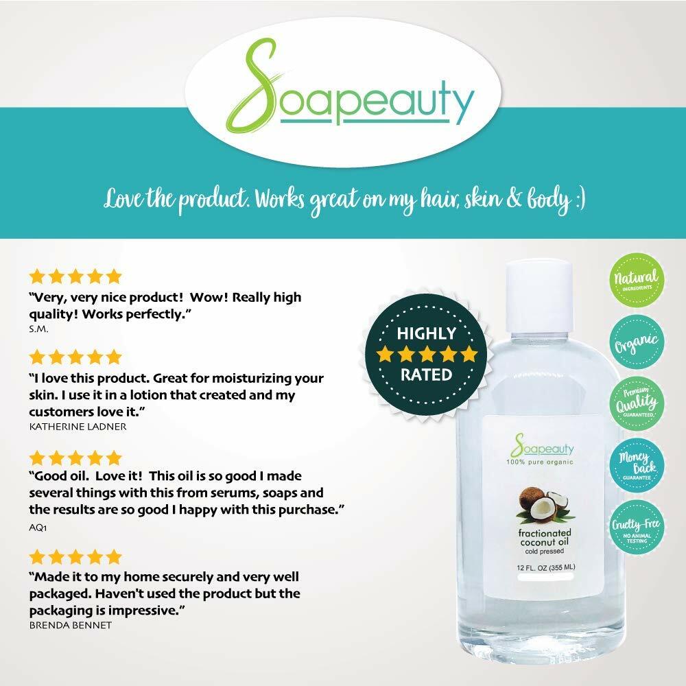 FRACTIONATED COCONUT OIL COLD PRESSED NATURAL 100% PURE PREMIUM 8 OZ