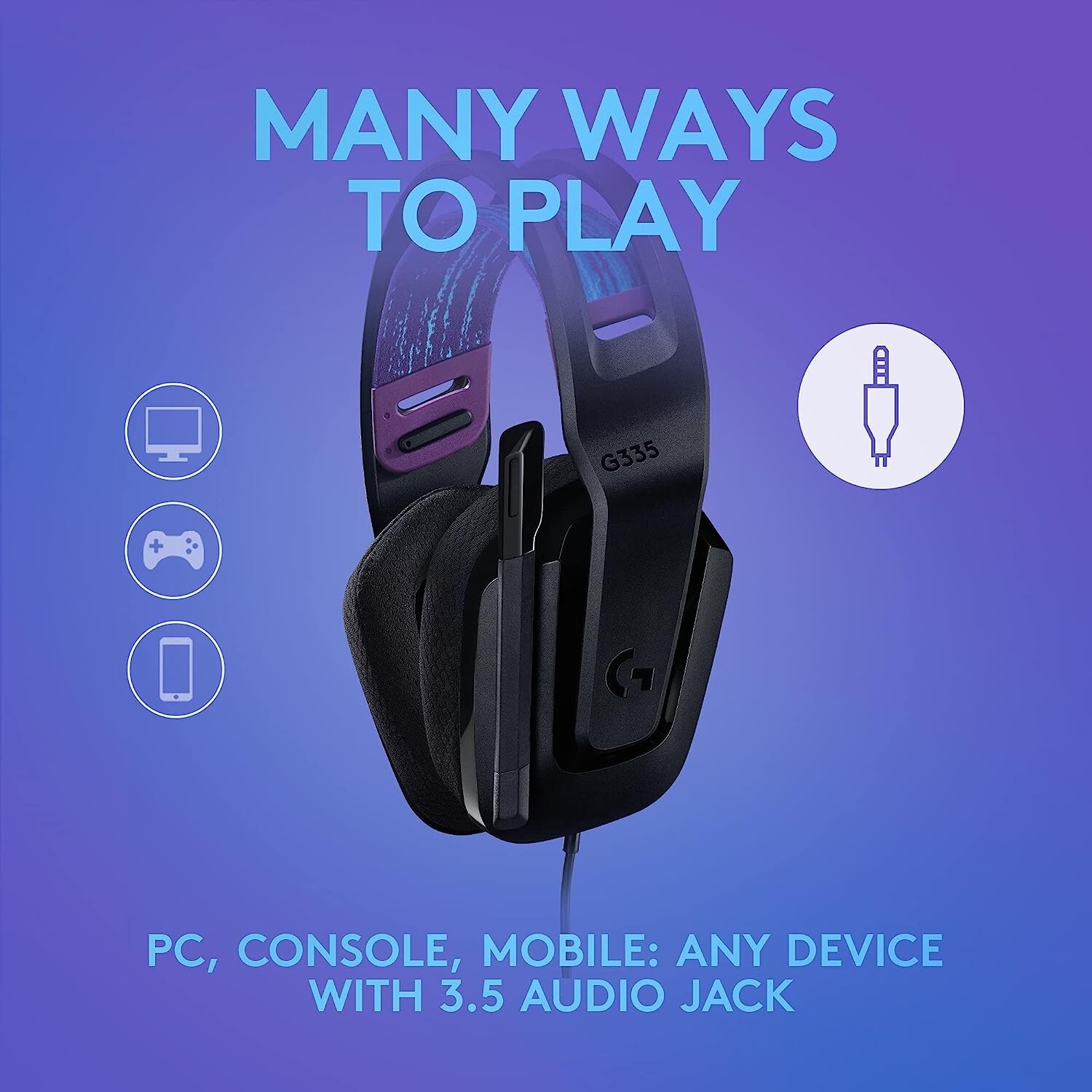 Logitech G335 Wired Gaming Headset for PC / PS / Xbox / Switch Black