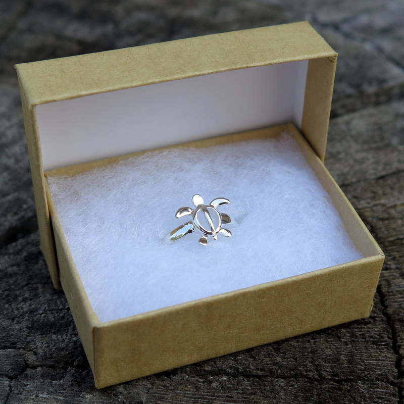 Hawaiian Hawaii Honu Sterling Silver Turtle Silver Shell Open Toe Ring TR1311