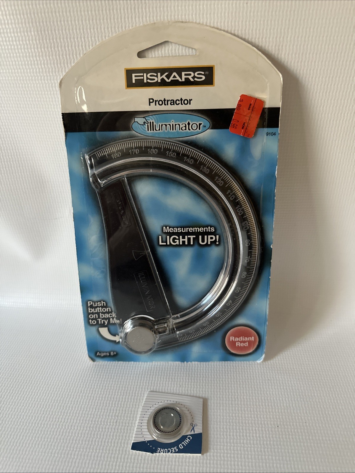 Friskars Illuminator Protractor Lights Up Red Vintage New Battery Included #9104