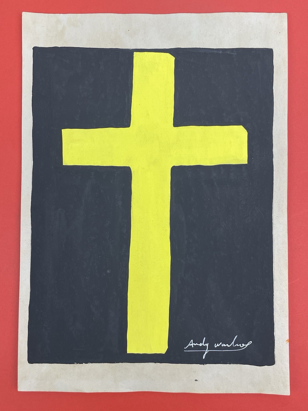 Andy Warhol (Handmade) Drawing mixed media on paper signed & stamped