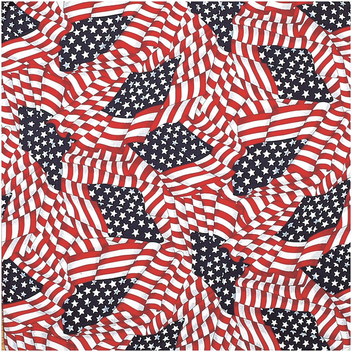 Carolina Manuf Patriotic Bandanas: Tossed American Flag Design
