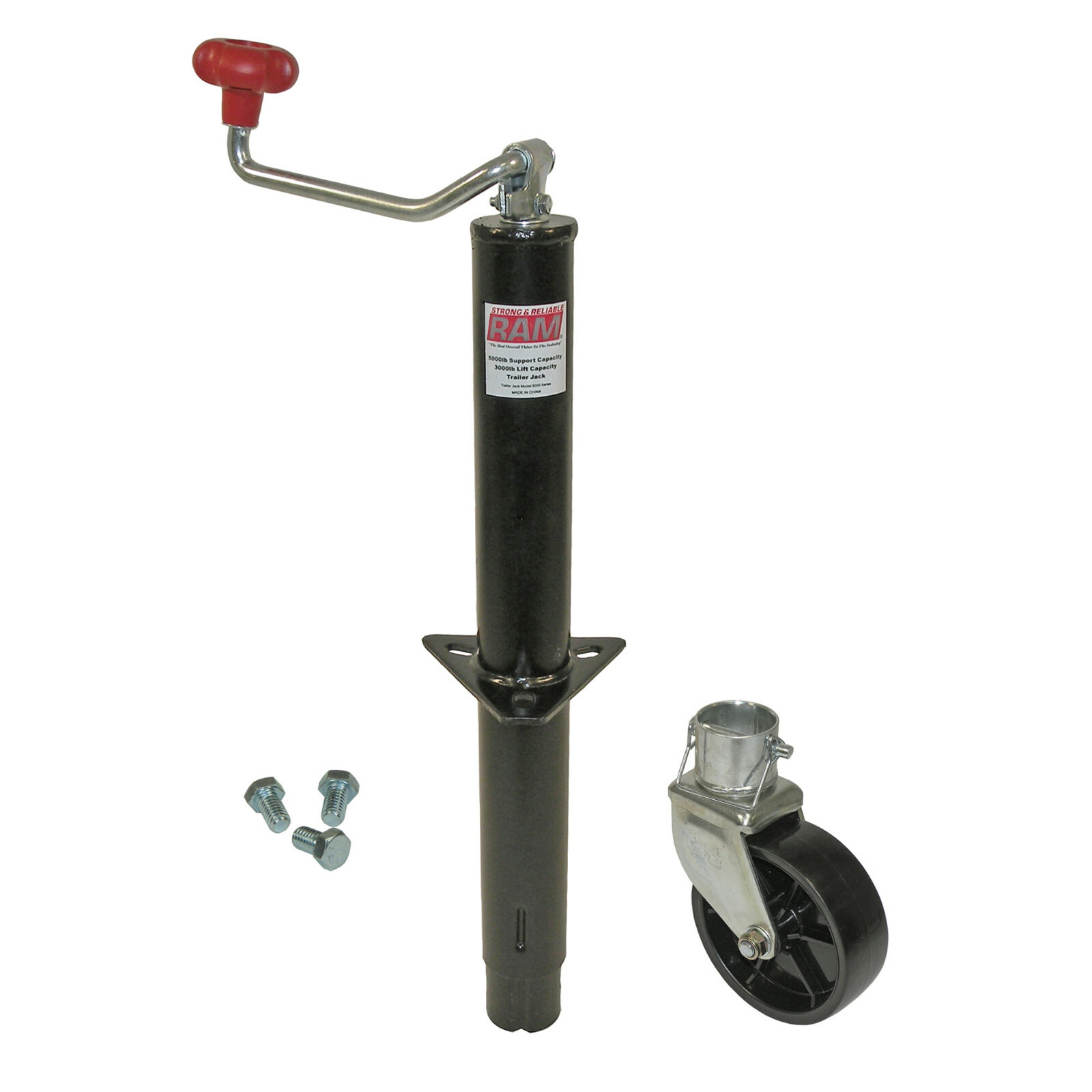 Ram A-Frame Trailer Tongue Jack with Wheel & Mounting Hardware (JB-5000TB-101)