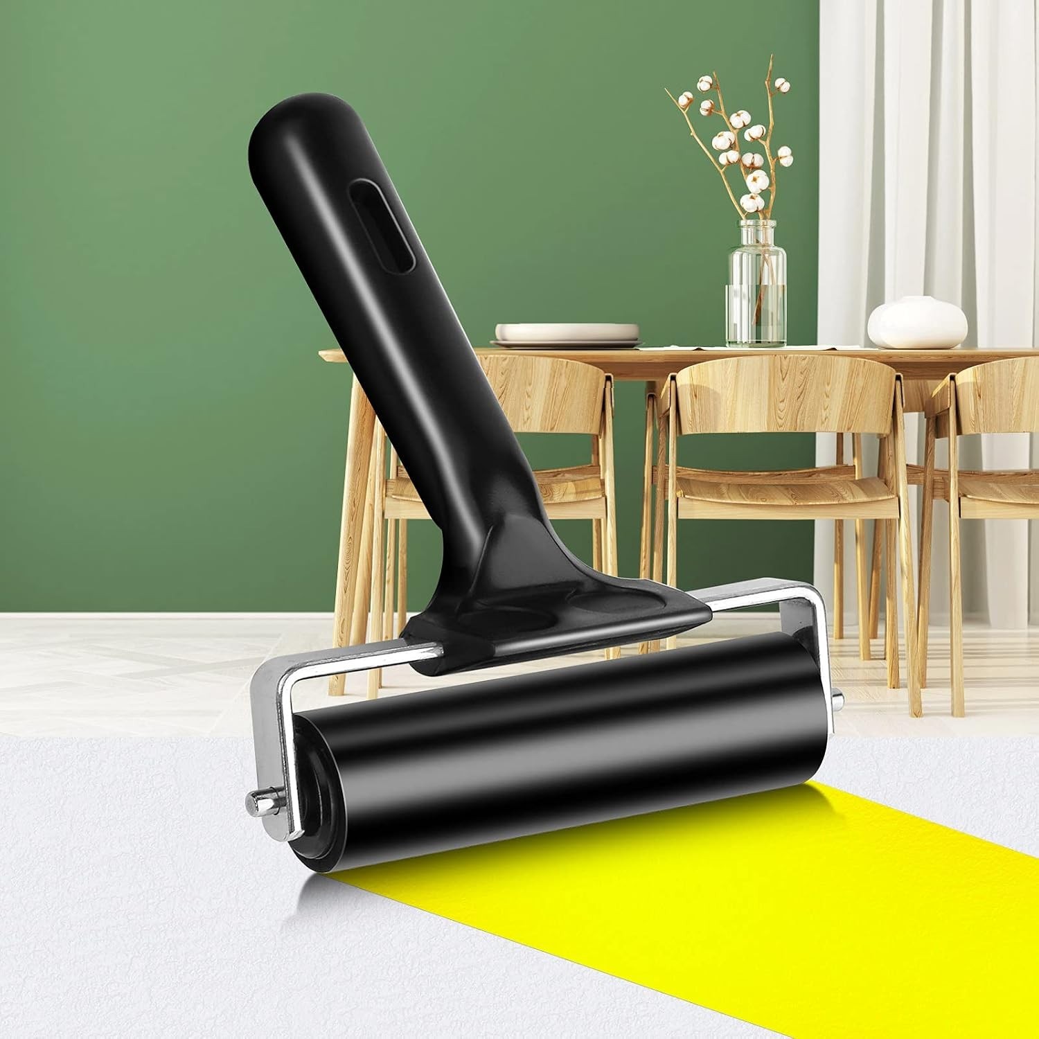 2Pcs Rubber Roller Brayer Set - 4 & 2.2 Inch for Crafting Excellence