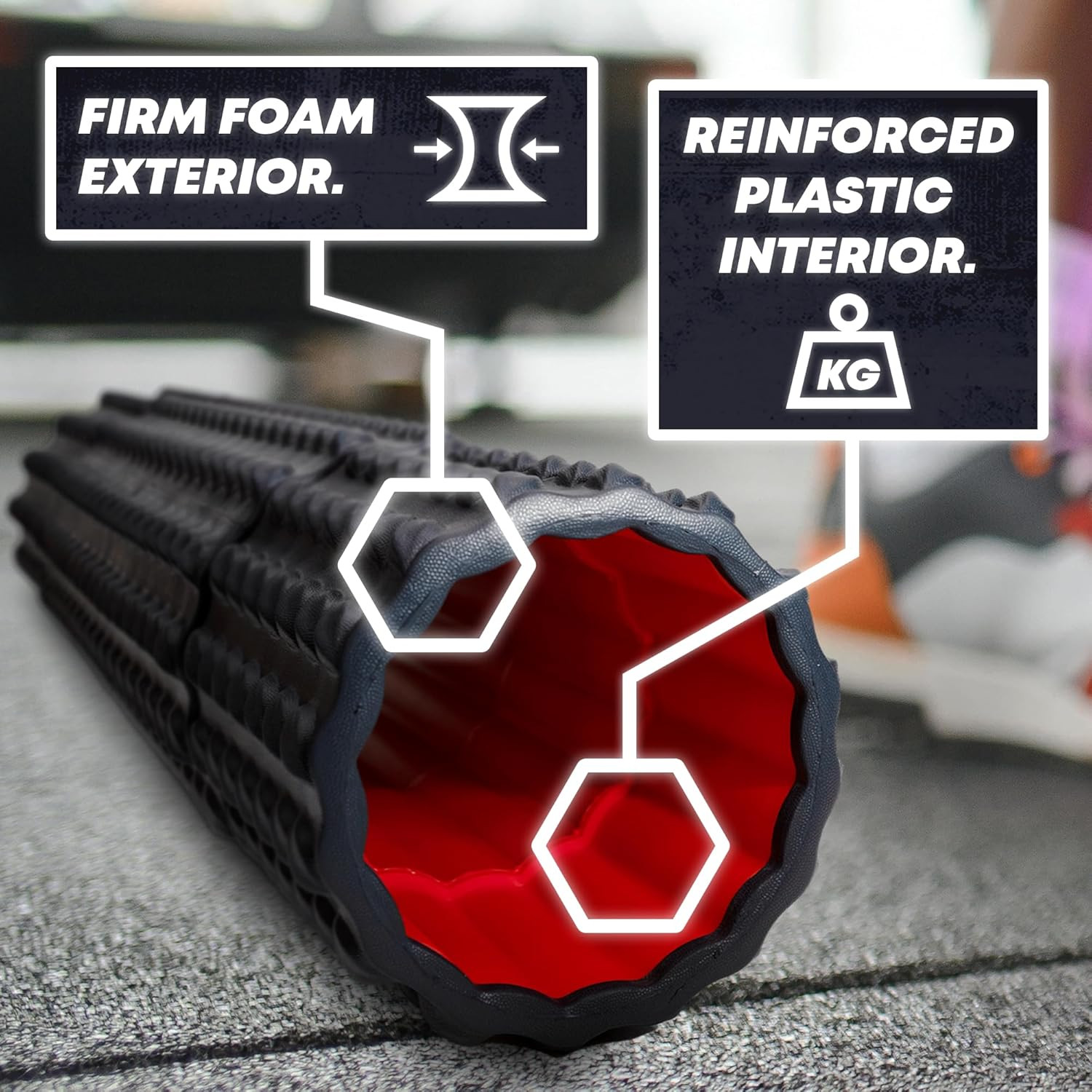 5-in-1 Long Foam Roller, 23" Long Back Roller for Physical Therapy with 5 Differ