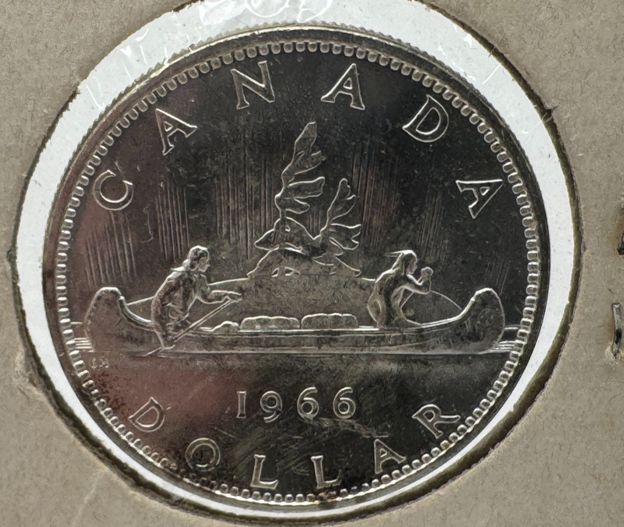 1966 Canadian Silver Dollar 80% Silver Brilliant Uncirculated Mint Bu Unc