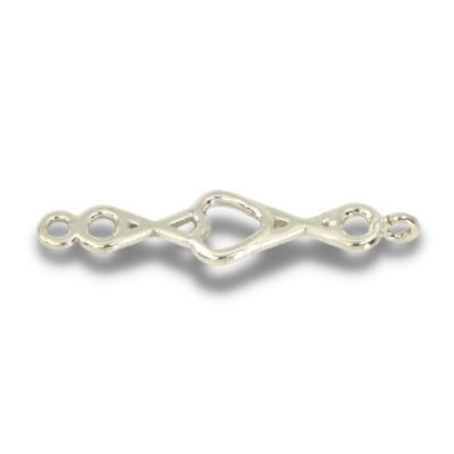 Sterling Silver X and O Design Bracelet Link