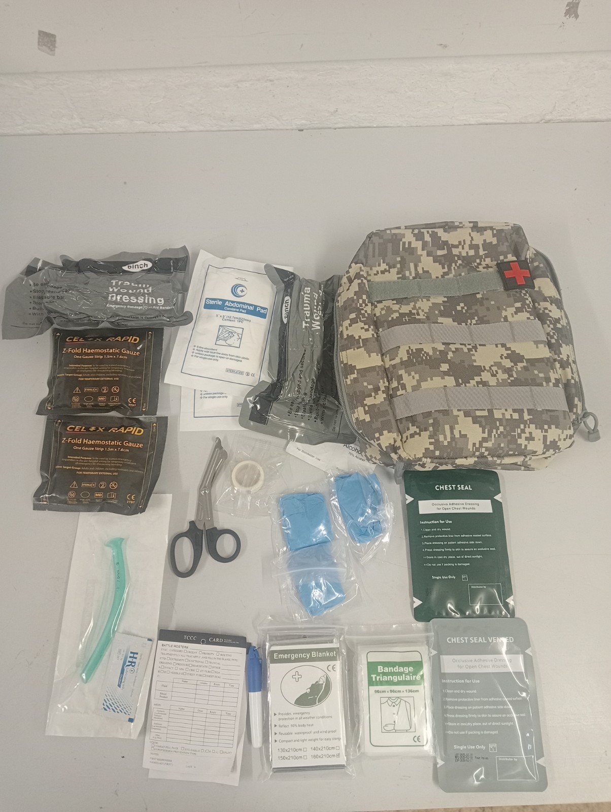Military First Aid Kit  Medical Combat Trauma kit, IFAK  Major Bleed Kit  celox