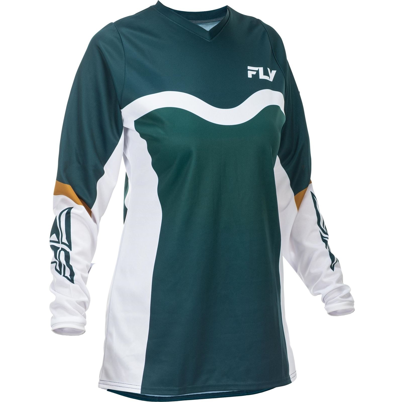 Fly Racing Women's F-16 Jersey - Teal/White/Gold - 2XL 379-8222X