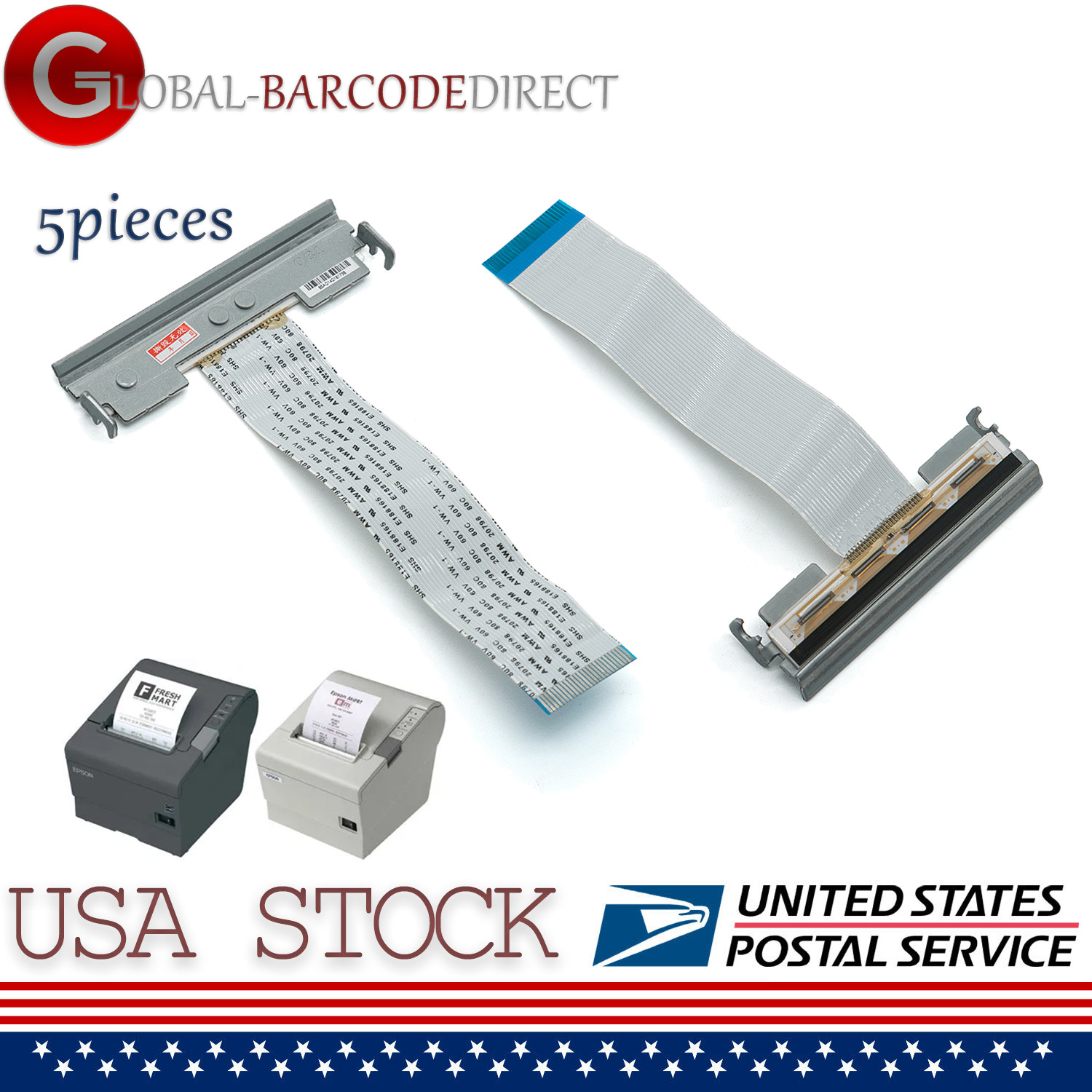 5x Thermal PrintHead Print Head for Epson TM-T88V TM-T885 Barcode Printer 26Pin