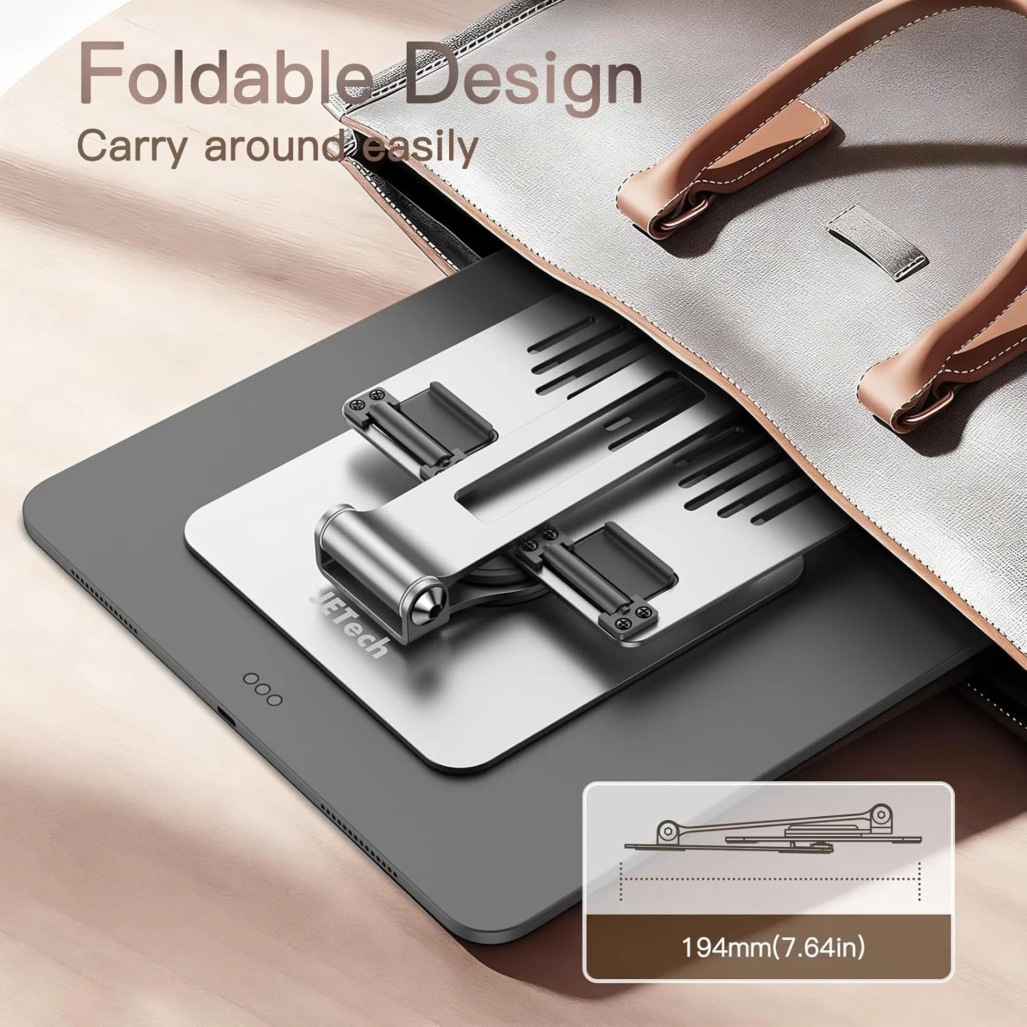 Tablet Stand, Adjustable Swivel Desktop Holder with 360 Degree Rotating B