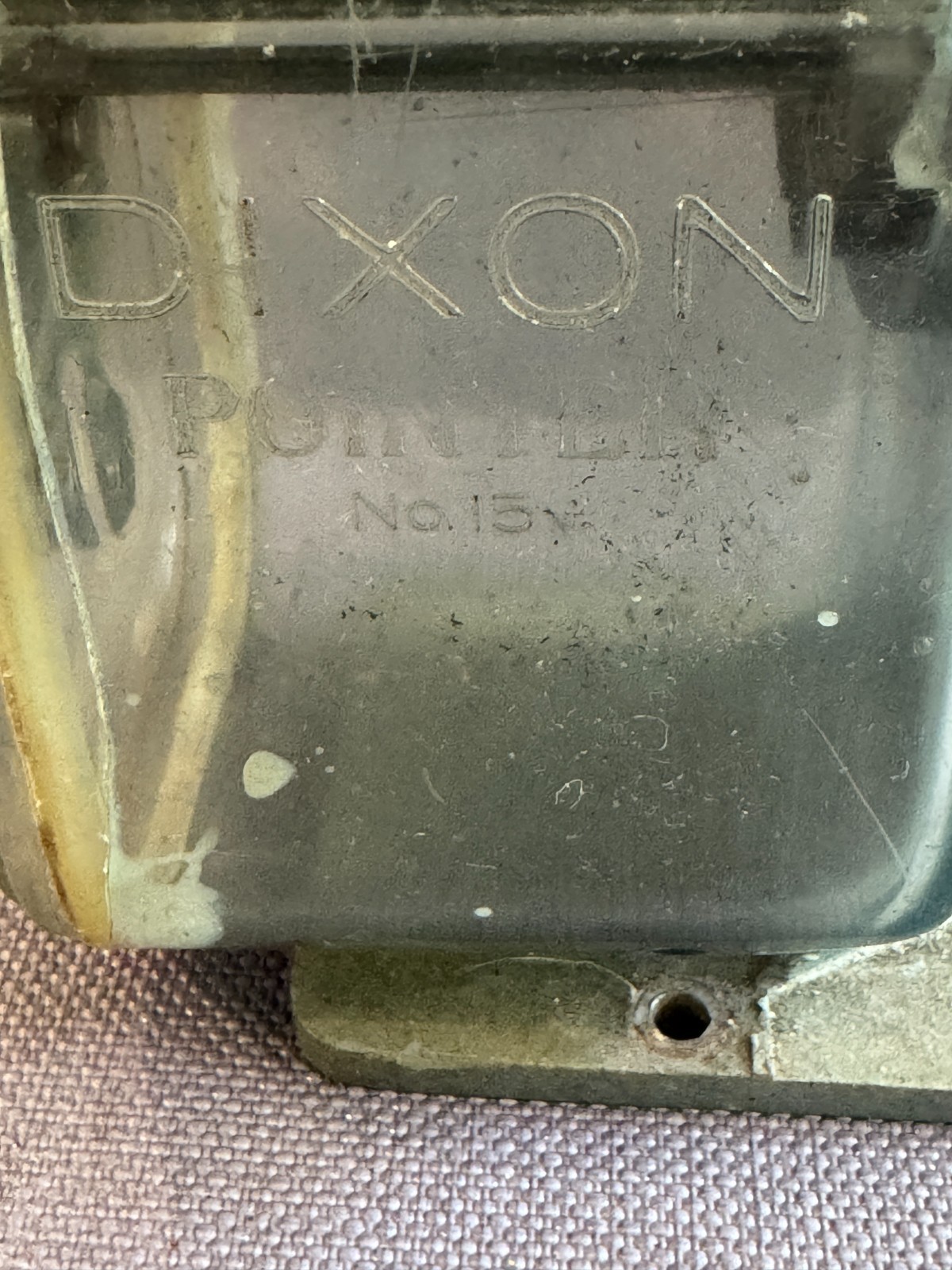 Vintage Pencil Sharpener Dixon Pointer No. 15 Translucent Hopper Working