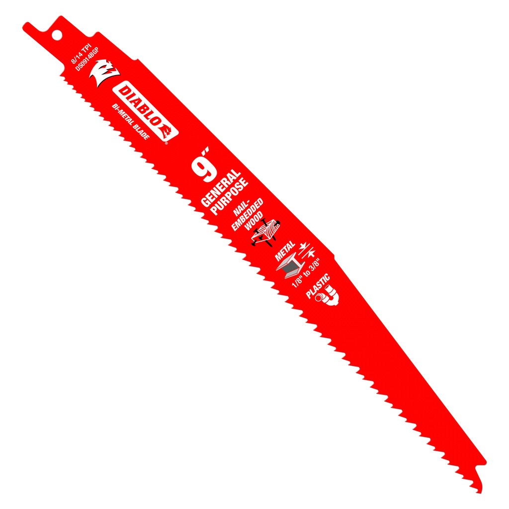 9 in. Bi-Metal Recip Blade for Nail-Embedded Wood, Metal, and Plastic, 5pk