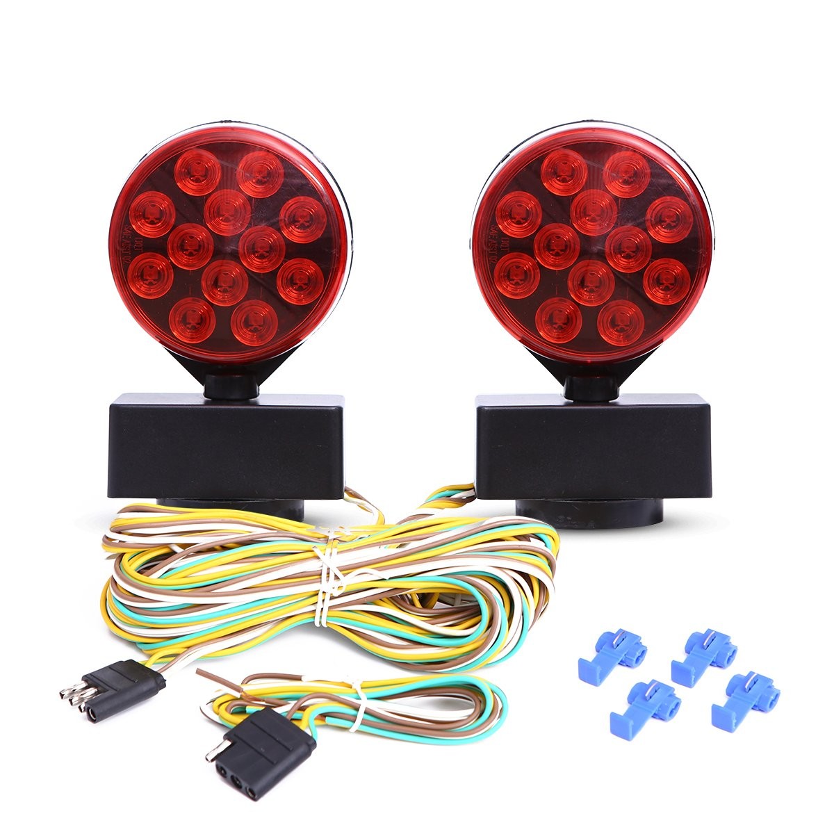 CZC AUTO 12V LED Magnetic Towing Light Kit for Boat Trailer Rectangular Base