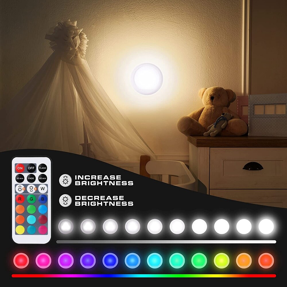 EverBrite Tap Light Push Light LED Puck Light Wireless Touch Light Under Cabinet