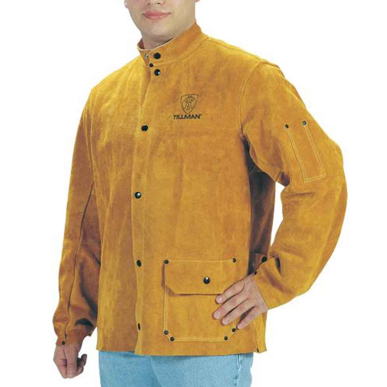 Tillman 3285 36" Brown Premium Side Split Cowhide Welding Jacket X-Large