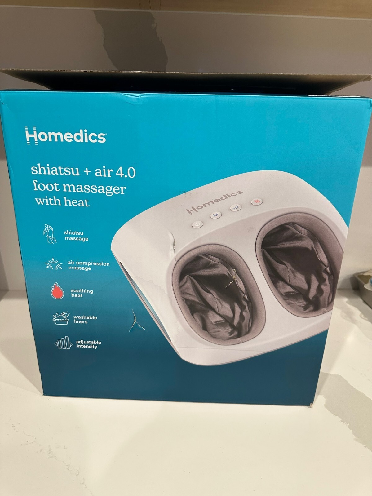 Homedics Shiatsu + Air 4.0 Foot Massager with Heat Massage- New