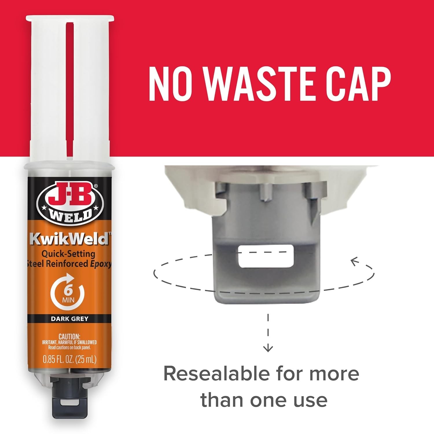 Fast Setting 2-Pack KwikWeld Epoxy - High Strength Repair Solution, Dark Grey