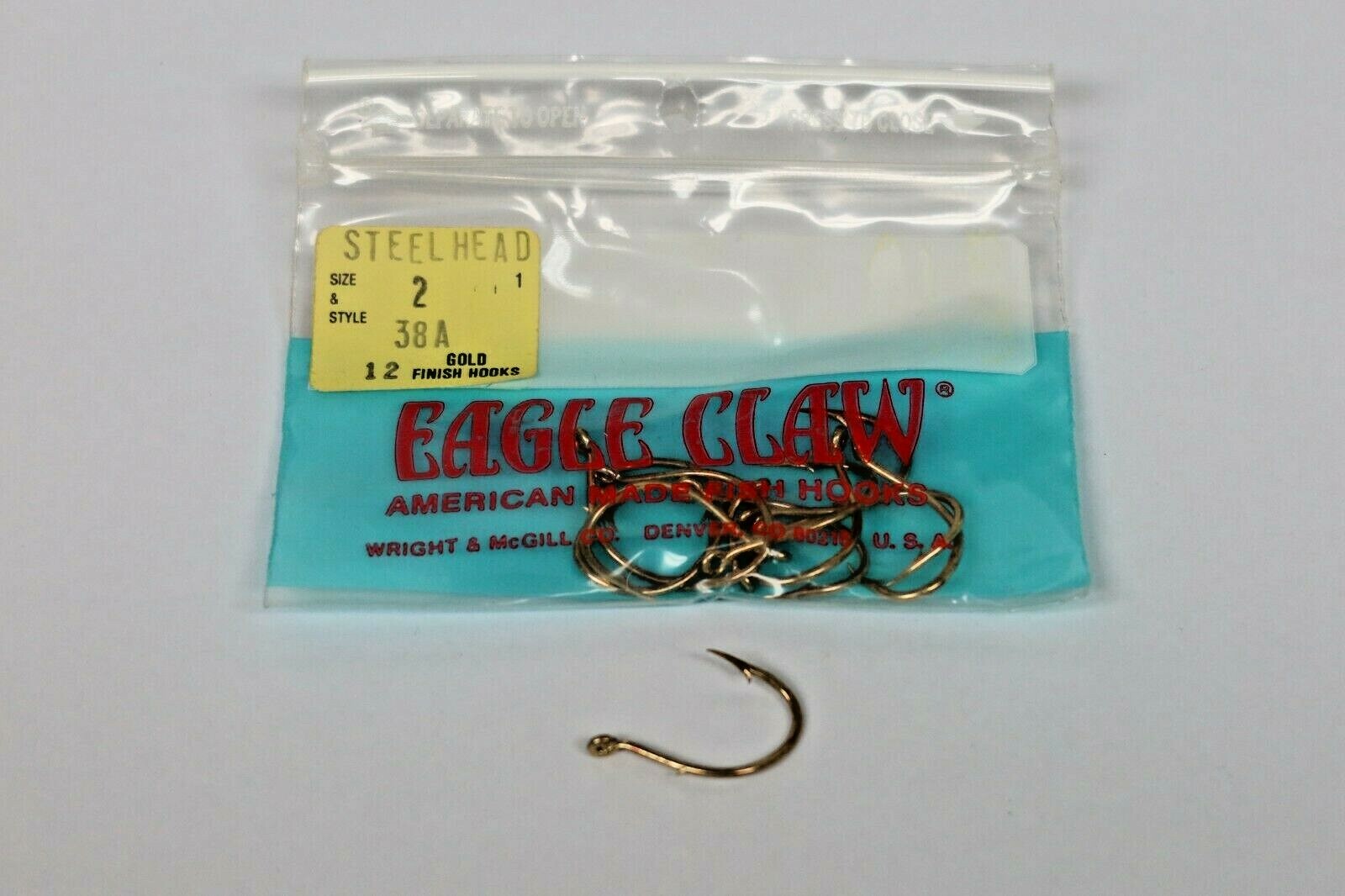Eagle Claw Steelhead Hooks Size 2 38A Gold 12 pcs