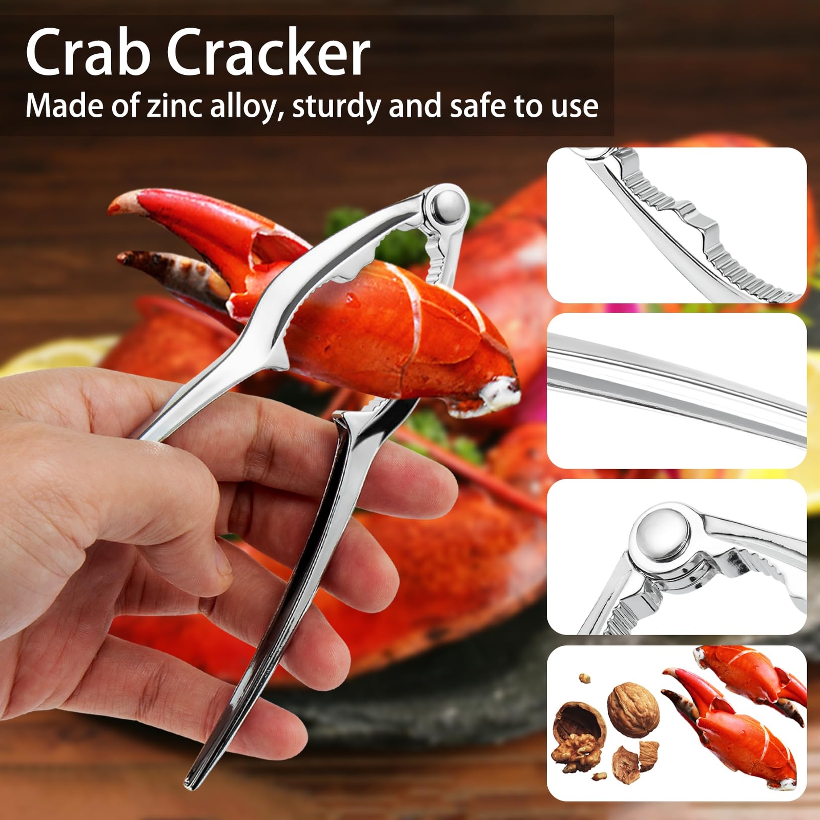 Seafood Cracker Tool Set Includes Shellers Forks Scissors Storage Bag