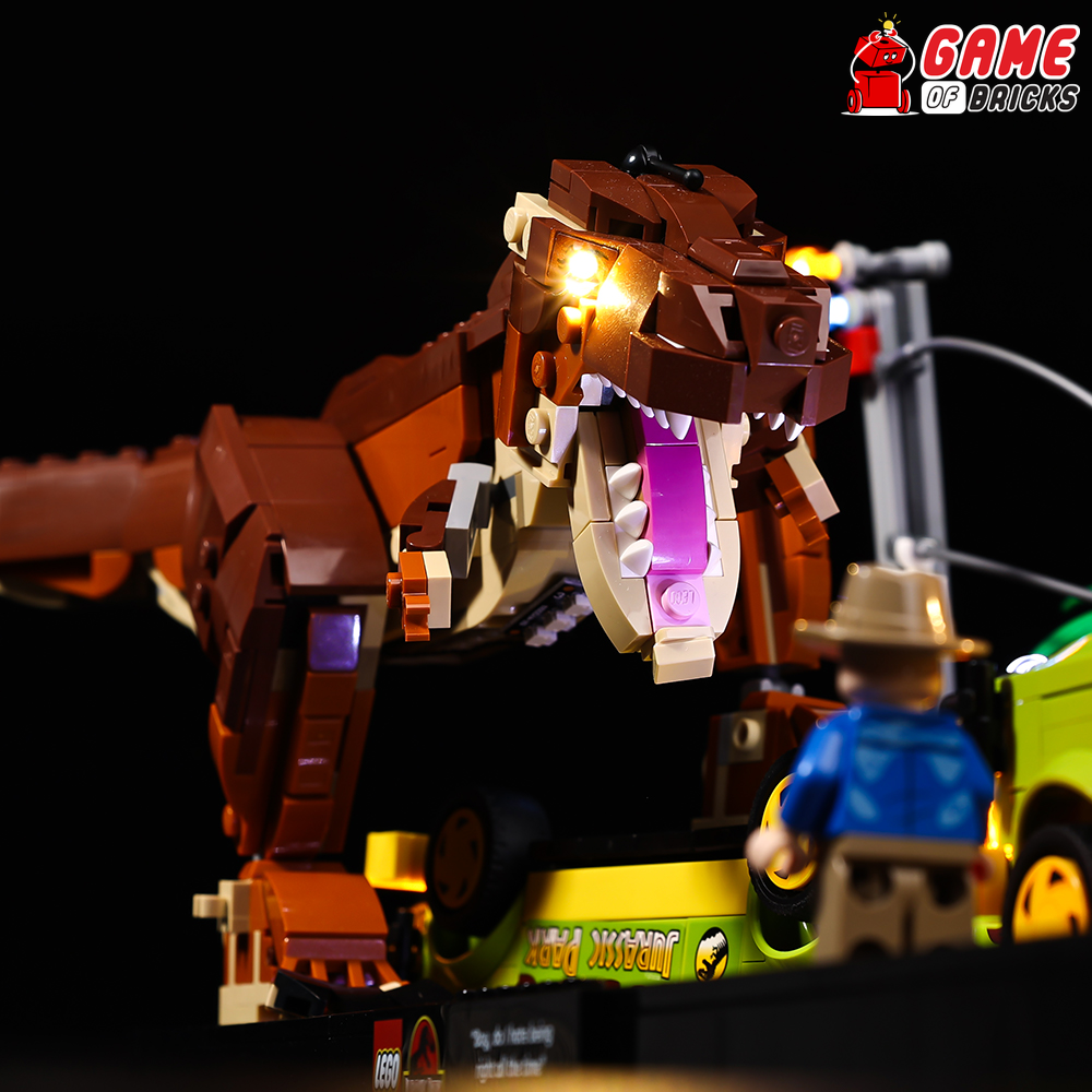 LED Light Kit for T. rex Breakout - Compatible with LEGO® 76956 Set (Remote)