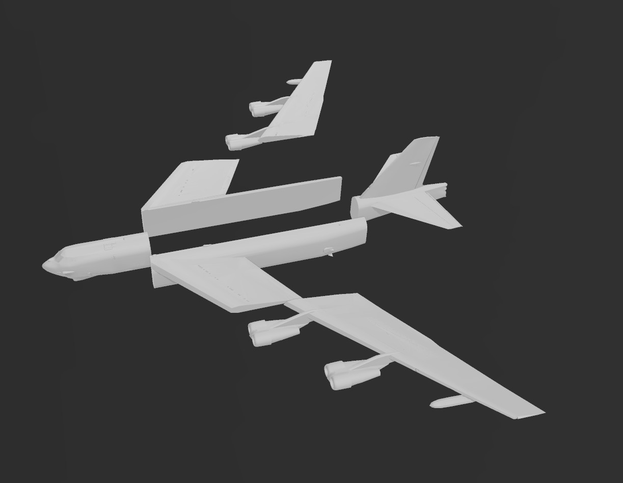 3d printed Boeing B-52 Stratofortress jet-powered strategic bomber 1/48