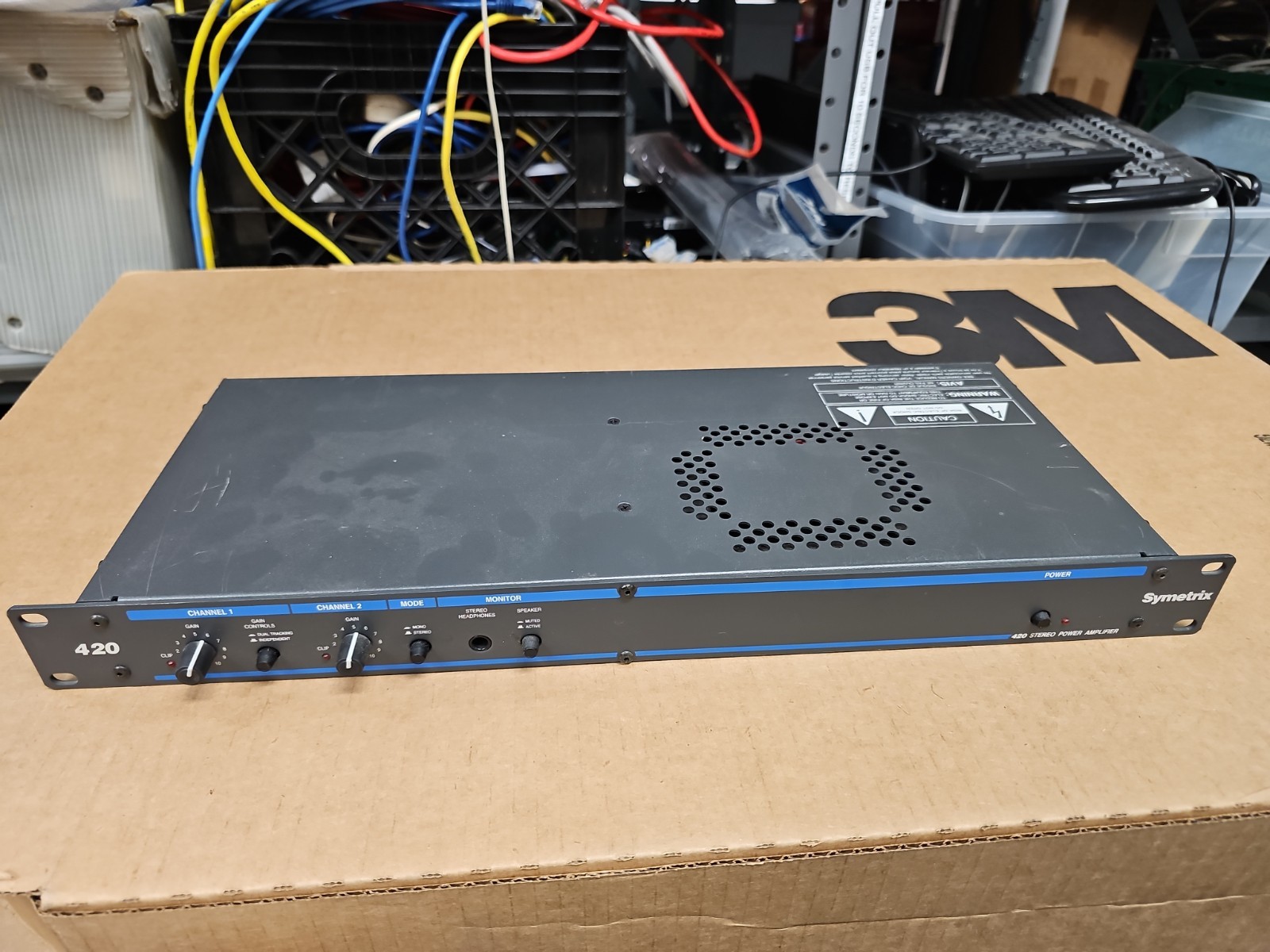 Symetrix 420 Stereo Power Amplifier 20W/Ch Pro Audio Rackmount Amp Tested
