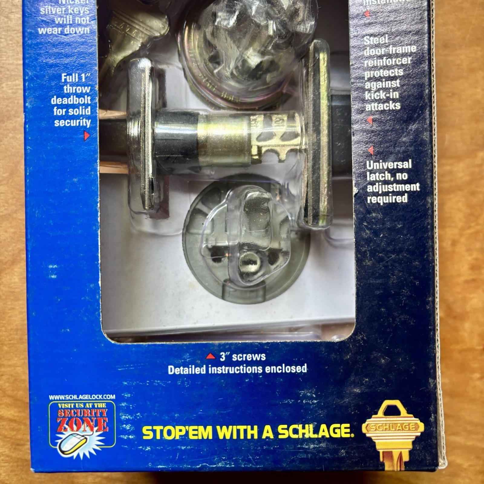Schlage Deadbolt Maximum Security Lock Set Antique Brass Grade 2 Security New!!